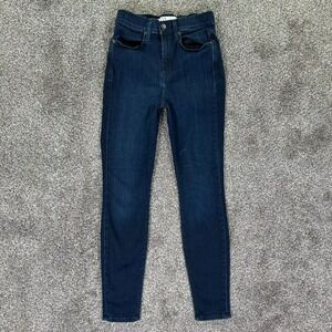 AYR Hi-Rise Skinny Jaguar Legs Fit Jeans Womens 28x28 Dark Wash Stretch Denim